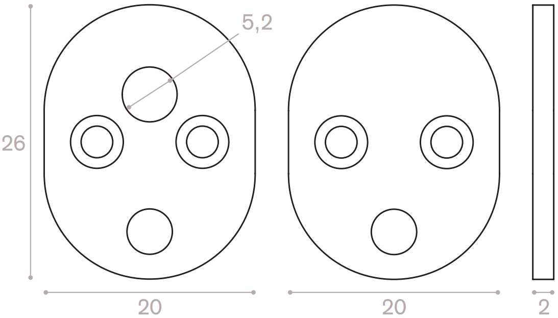 Adjustable end cap kit for C profile with round cover/30° lens