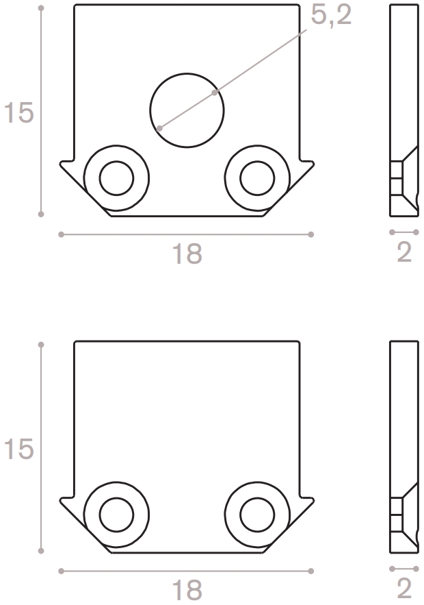 End cap kit for C profile with square cover