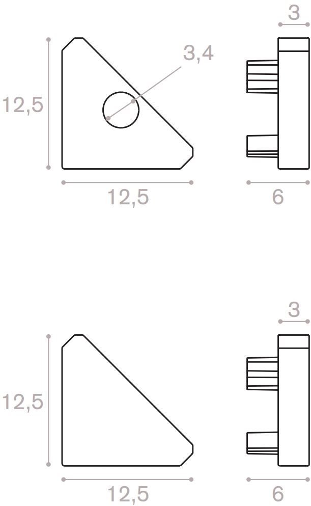 End cap kit for Corner 12 flat