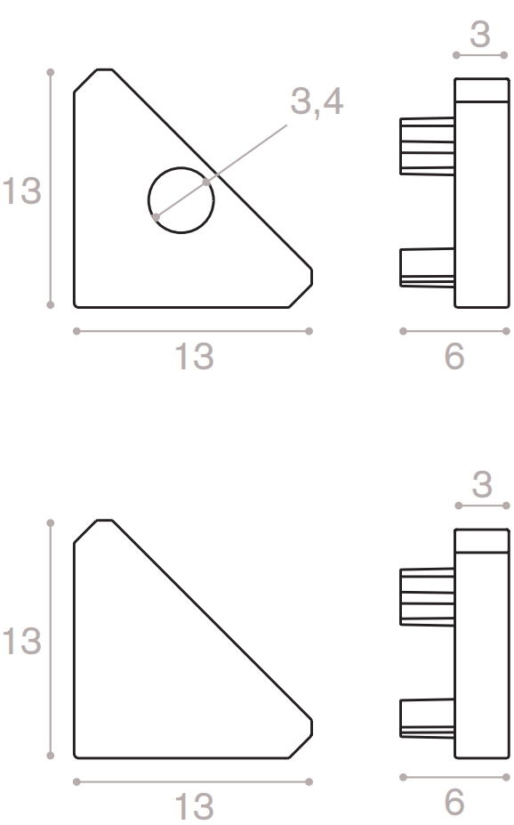 End cap kit for Corner 13 flat