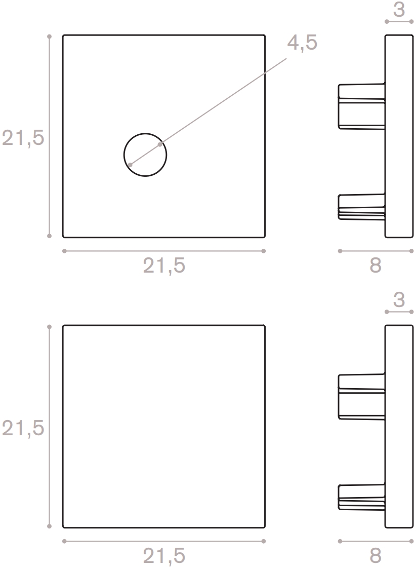 End cap kit for Corner 20 angular