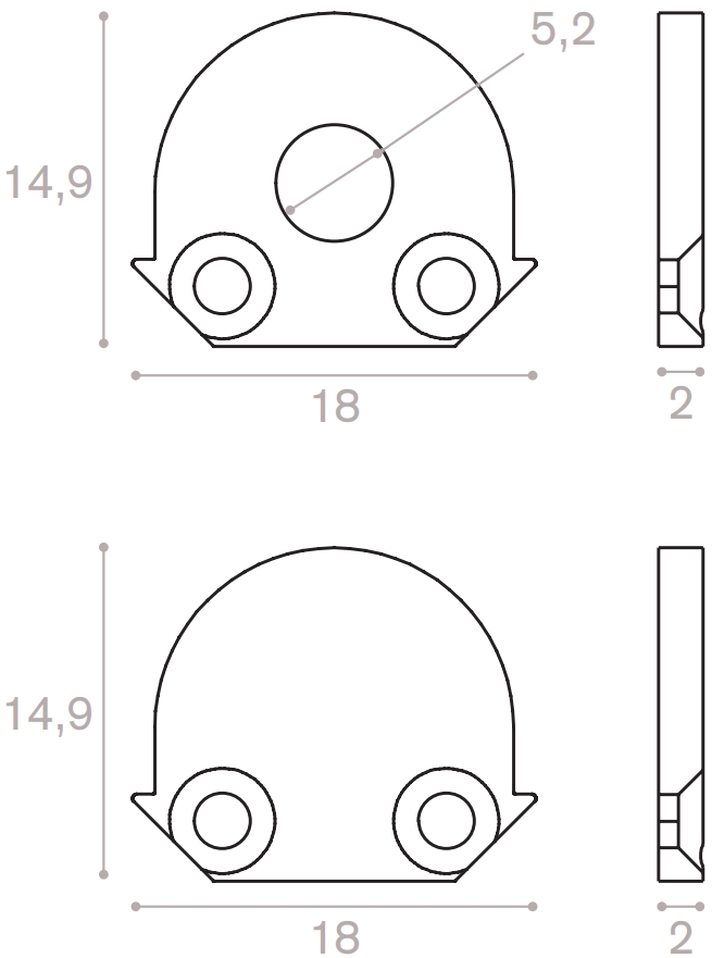 End cap kit for round cover/30° lens