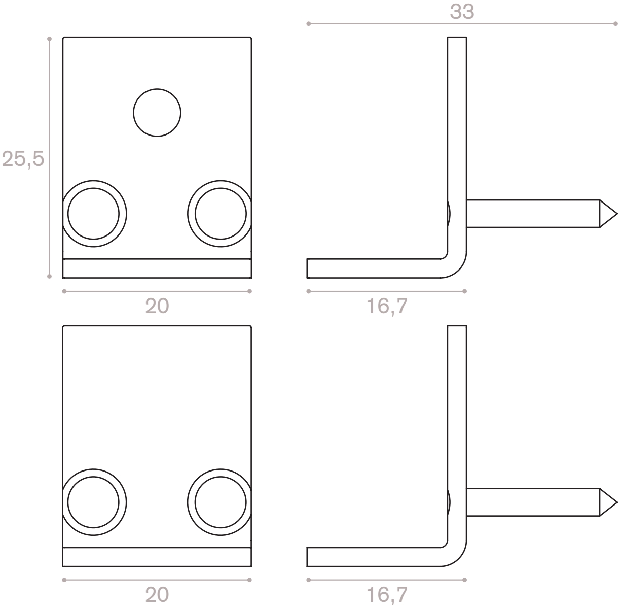 L shaped end-cap